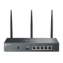 "Omada AX3000 Wi-Fi 6 Gigabit VPN Router PORT: 1× Gigabit SFP WAN/LAN Port, 1× Gigabit RJ45 WAN Port, 4× Gigabit WAN/LAN RJ45 Po